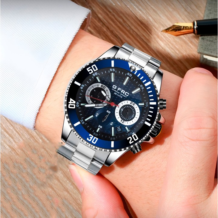Reloj G-force H4232g Cronografo Funcional Acero + Estuche