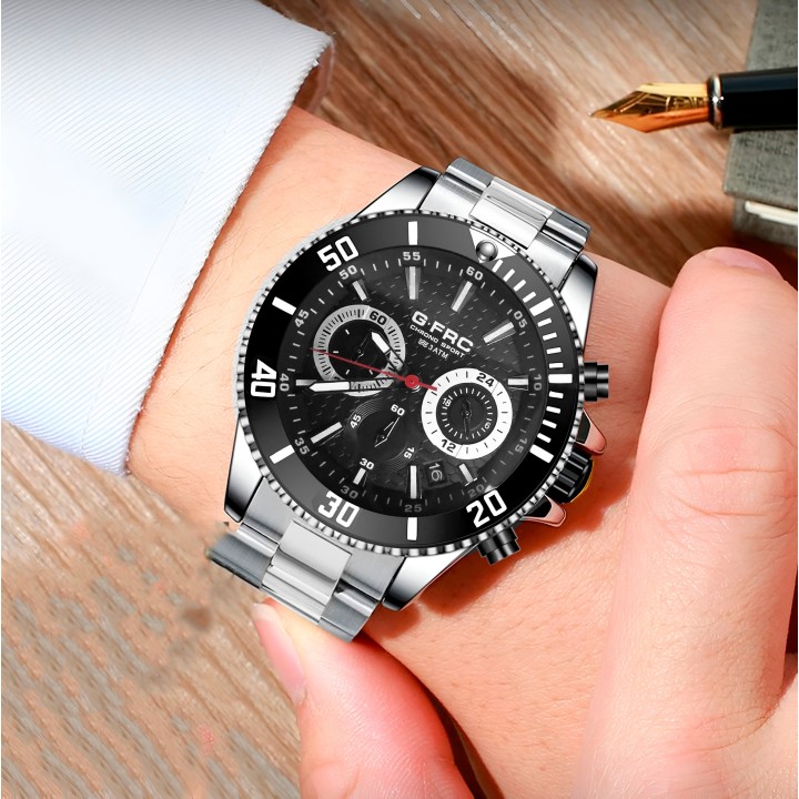 Reloj G-force H4232g Cronografo Funcional Acero + Estuche