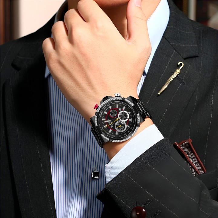 Reloj G-force H3829g Cronografo Funcional Acero + Estuche