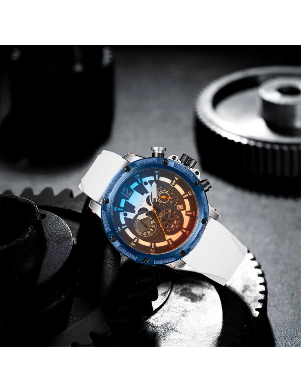 Reloj G-force H3907g Cronografo Funcional Goma + Estuche