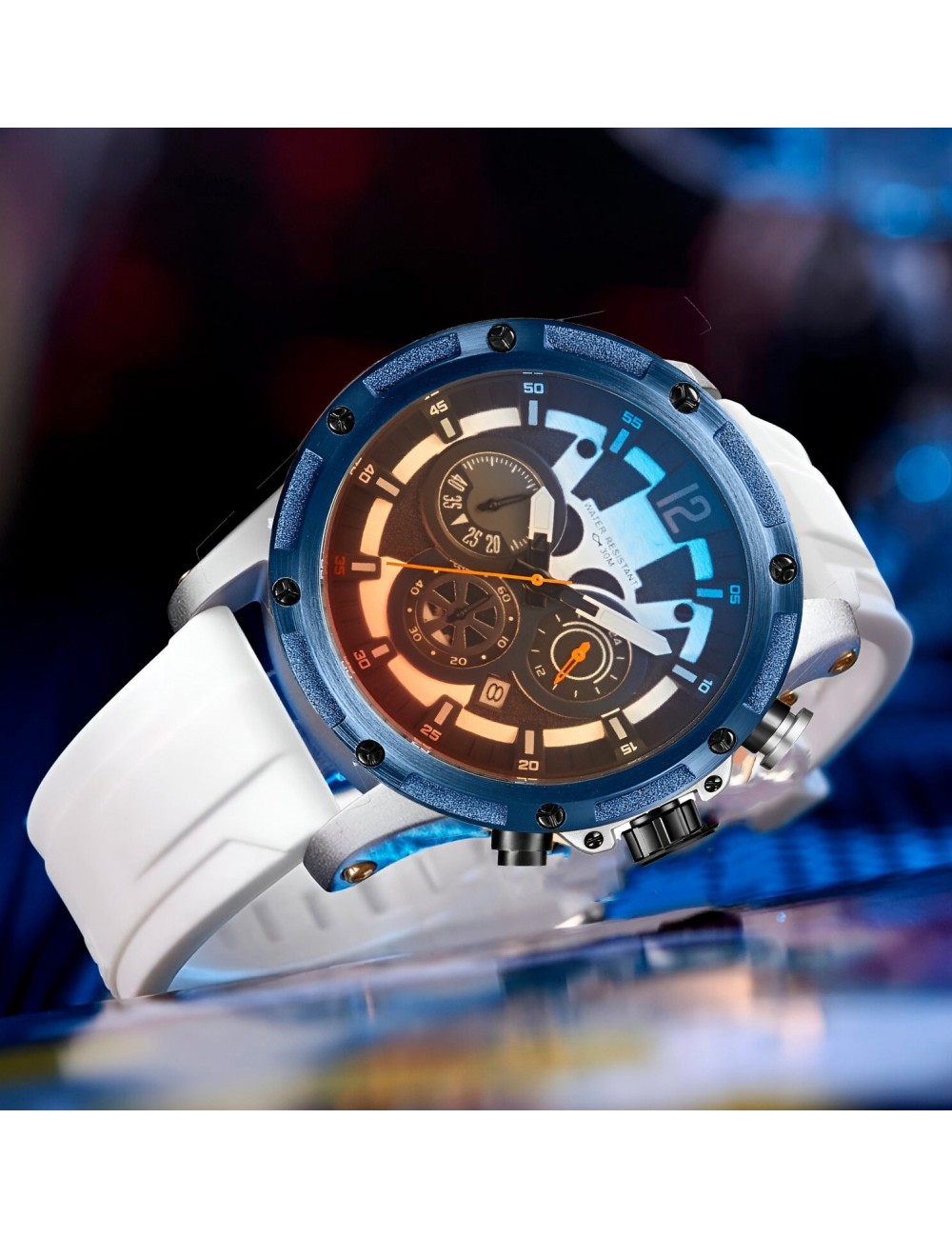 Reloj G-force H3907g Cronografo Funcional Goma + Estuche