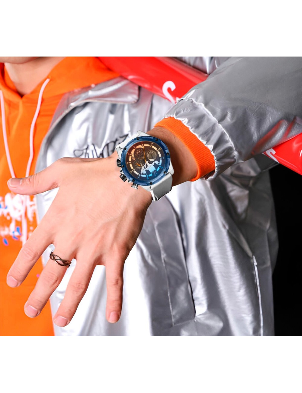 Reloj G-force H3907g Cronografo Funcional Goma + Estuche