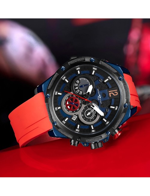 Reloj G-force H3907g Cronografo Funcional Goma + Estuche