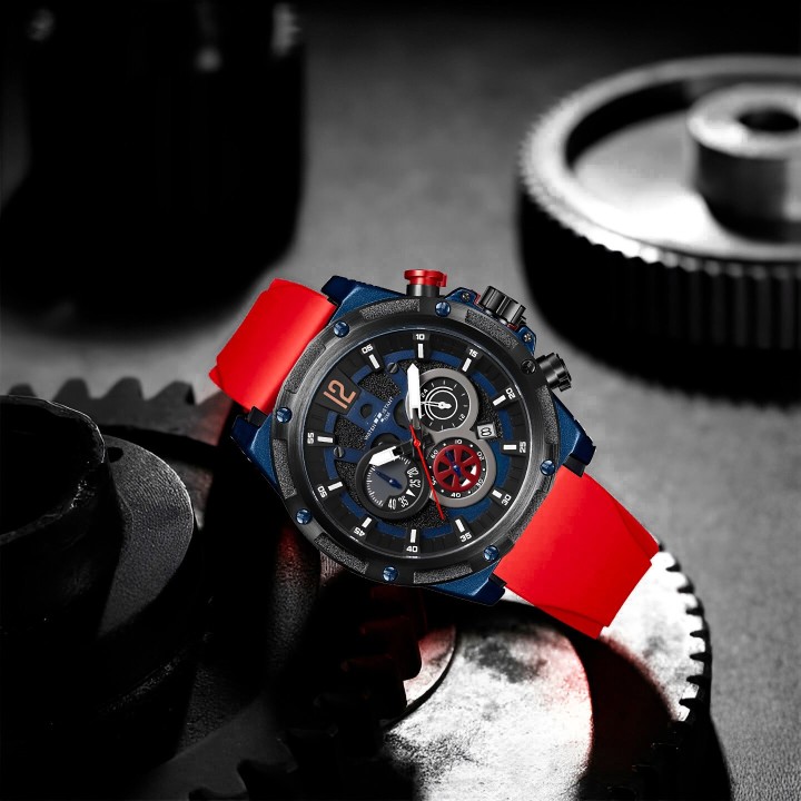 Reloj G-force H3907g Cronografo Funcional Goma + Estuche