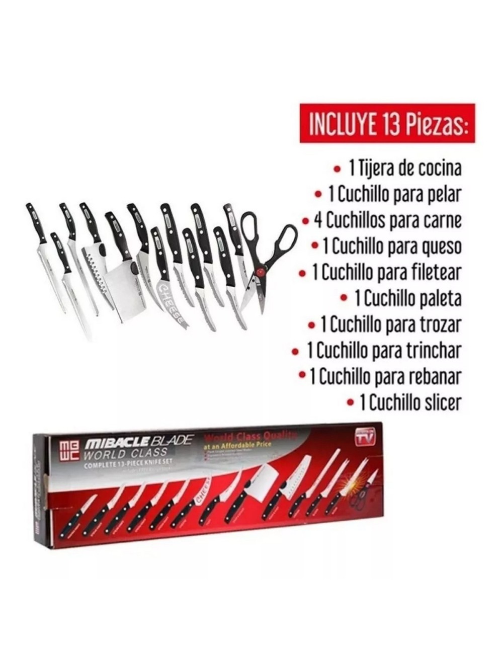 Set Cuchillos Corte Profesional 13 Piezas Con Tijeras