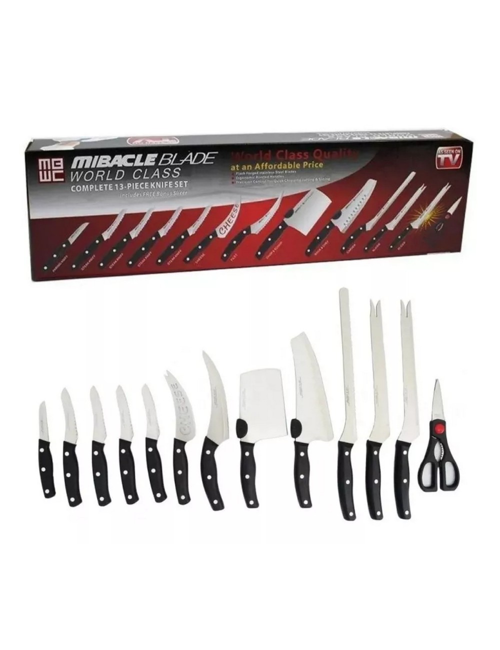 Set Cuchillos Corte Profesional 13 Piezas Con Tijeras