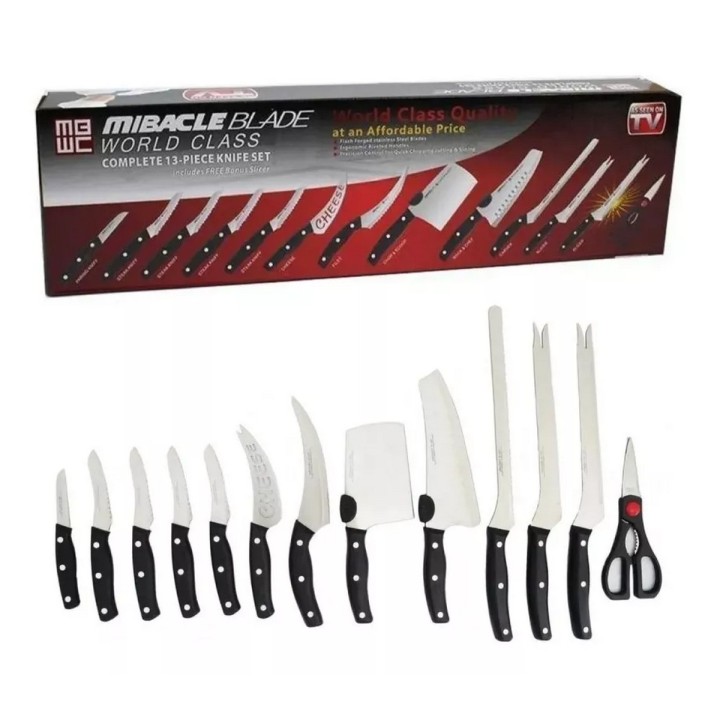 Set Cuchillos Corte Profesional 13 Piezas Con Tijeras