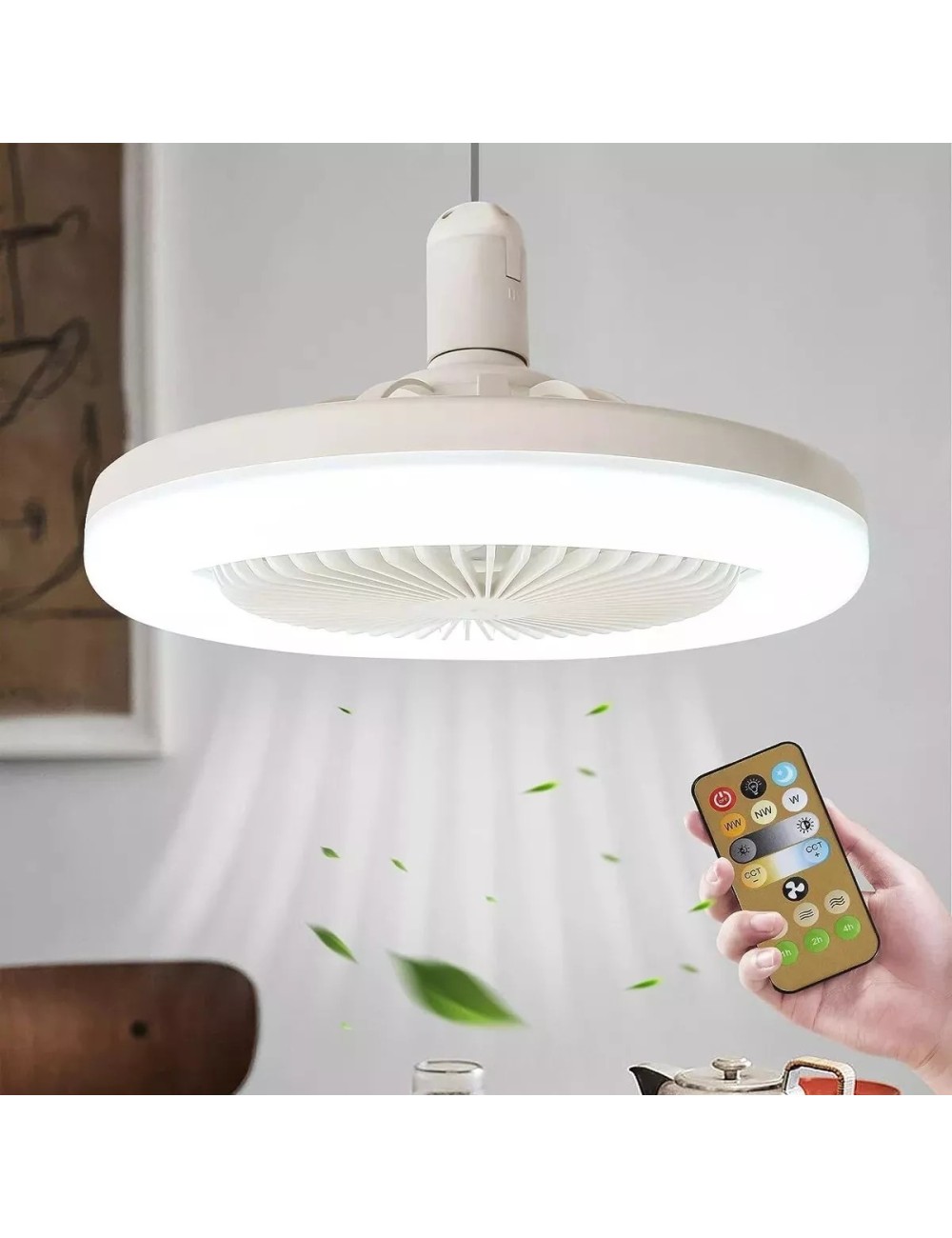 Bombillo - Ventilador De Techo De 3 Velocidades Con Control