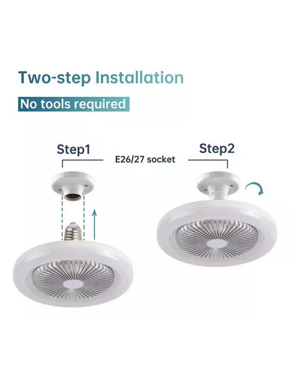 Bombillo - Ventilador De Techo De 3 Velocidades Con Control