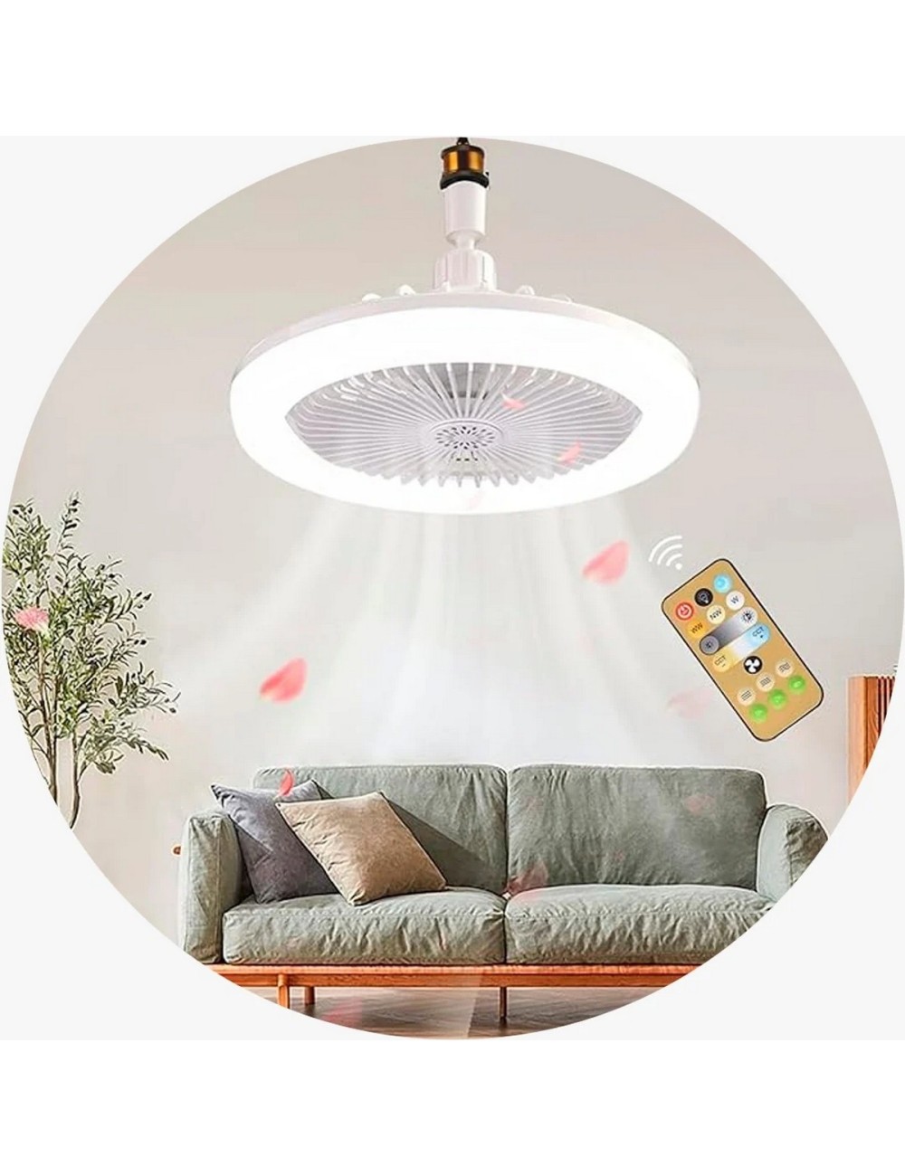 Bombillo - Ventilador De Techo De 3 Velocidades Con Control