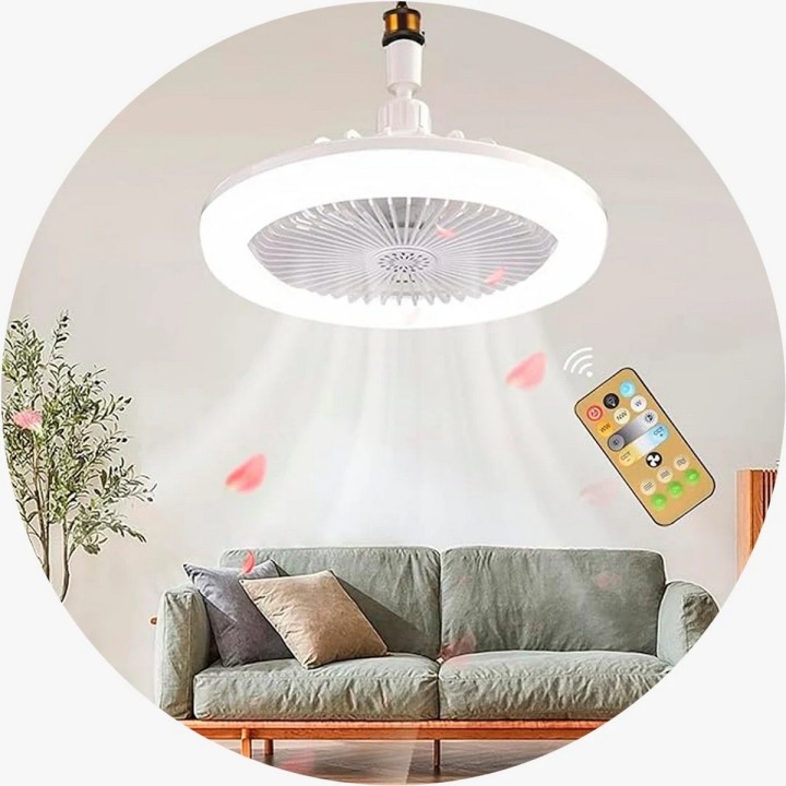 Bombillo - Ventilador De Techo De 3 Velocidades Con Control