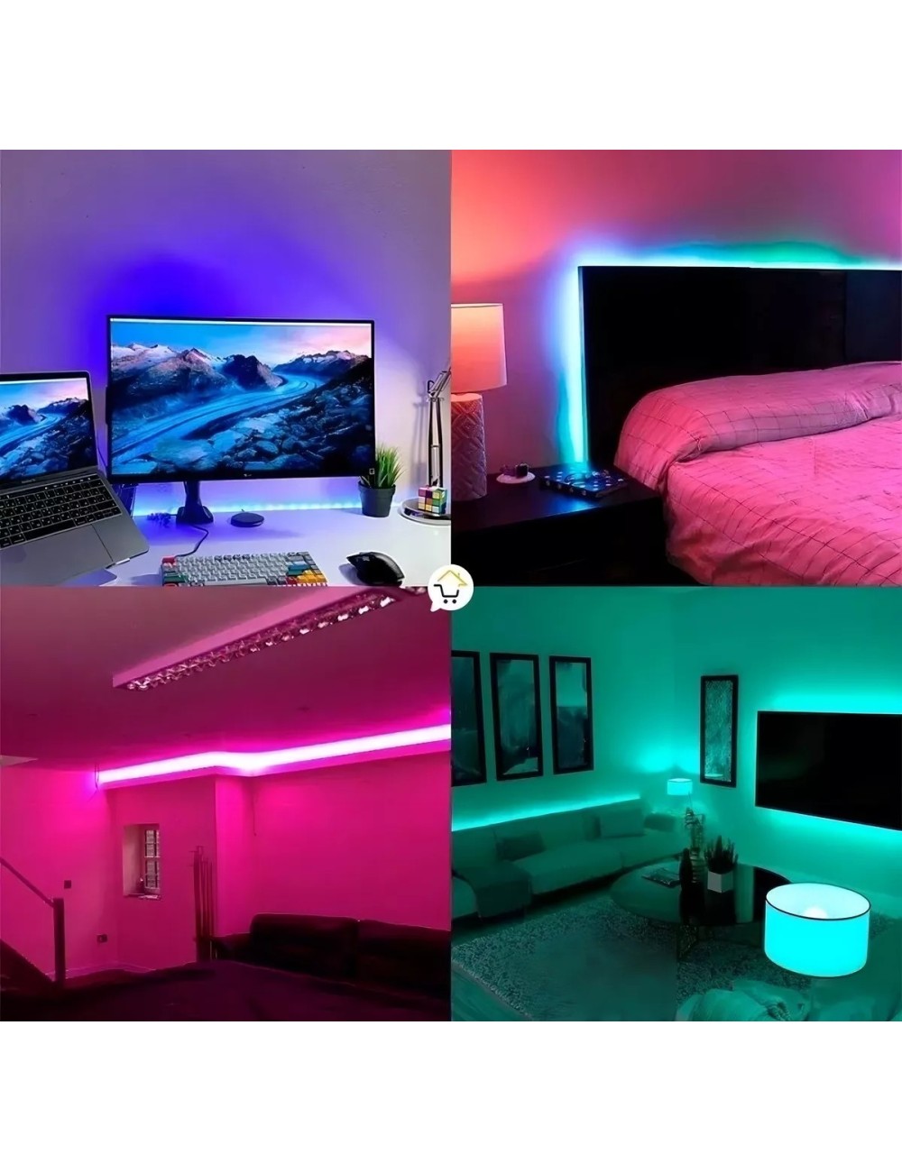 Cinta Led Rgb Bluetooth Luces Tv Hogar 10mts Luz Color Rgb