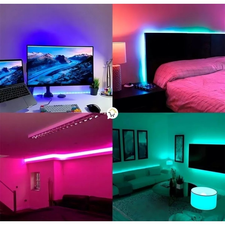 Cinta Led Rgb Bluetooth Luces Tv Hogar 10mts Luz Color Rgb