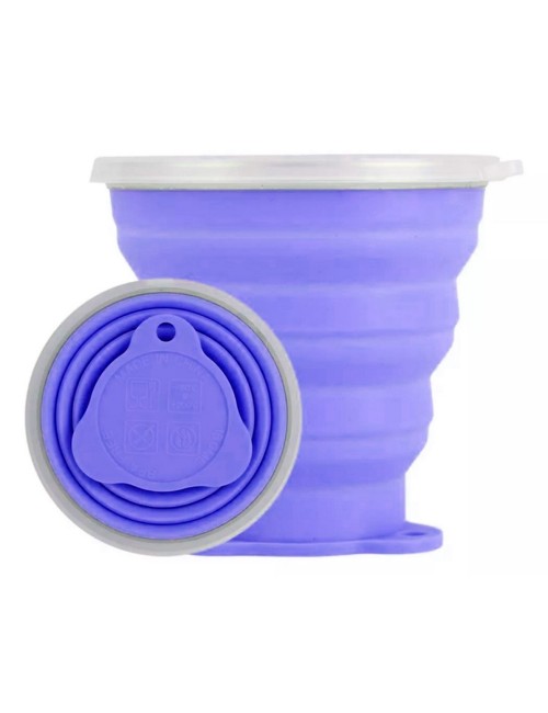 Vaso Portátil De Silicona Plegable Re Utilizable Retráctil