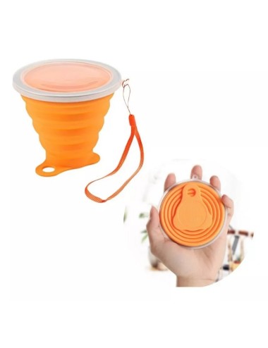 Vaso Portátil De Silicona Plegable Re Utilizable Retráctil
