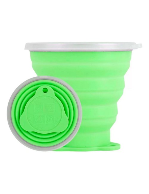 Vaso Portátil De Silicona Plegable Re Utilizable Retráctil