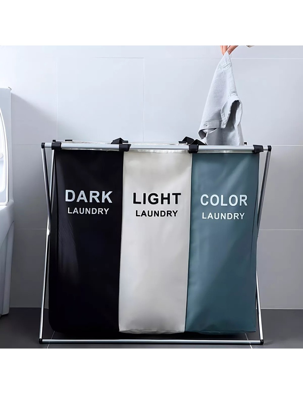 Organizador De Cestas De Lavandería Plegable 3 Separadores
