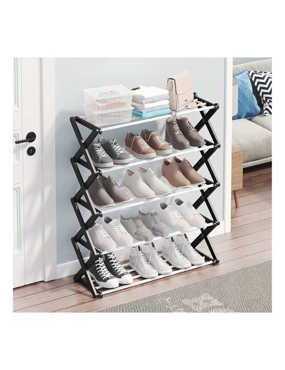 Organizadores De Zapatos Premium Moderno 5 Estantes 10 Pares