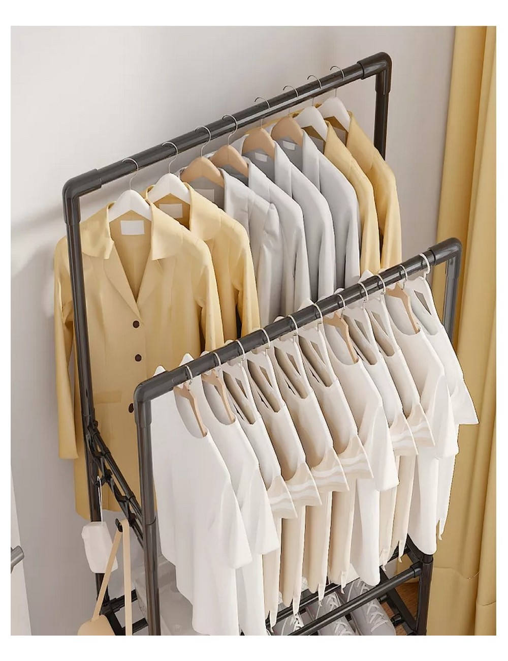 Perchero 4 Niveles Premium Organizador Ropa Closet Con Rueda