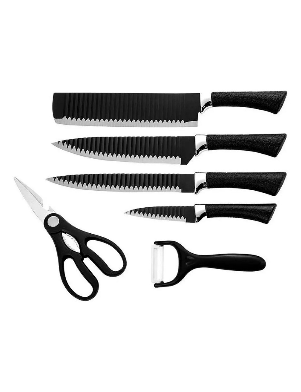 Set Cuchillos Acero Inoxidable Premium Cocina Pelador Tijera