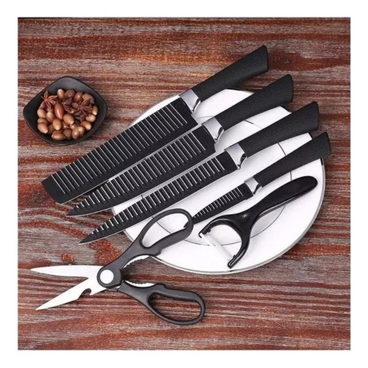 Set Cuchillos Acero Inoxidable Premium Cocina Pelador Tijera