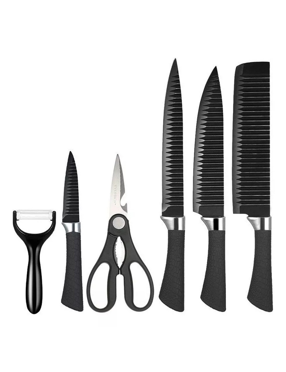 Set Cuchillos Acero Inoxidable Premium Cocina Pelador Tijera