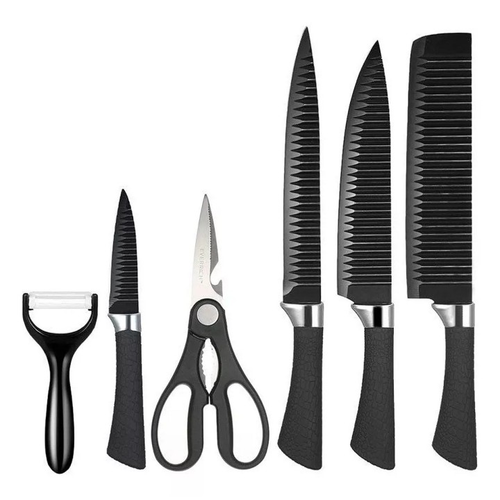 Set Cuchillos Acero Inoxidable Premium Cocina Pelador Tijera