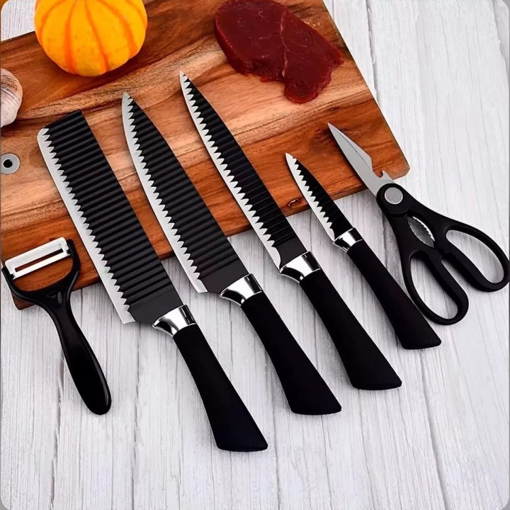 Set Cuchillos Acero Inoxidable Premium Cocina Pelador Tijera