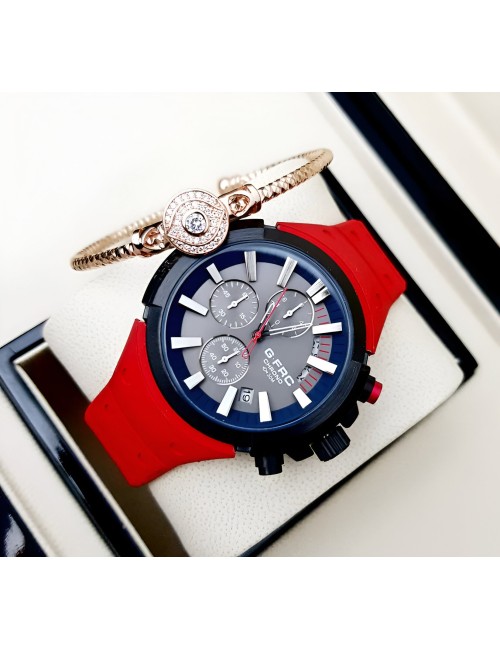 Reloj G-force H3993g Cronografo Funcional Goma + Estuche