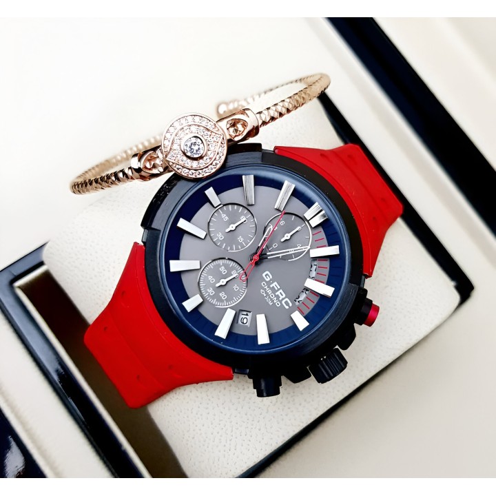 Reloj G-force H3993g Cronografo Funcional Goma + Estuche