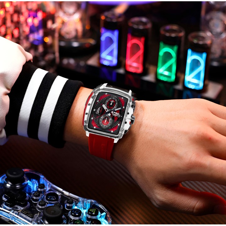 Reloj G-force H4113g Cronografo Funcional Goma + Estuche