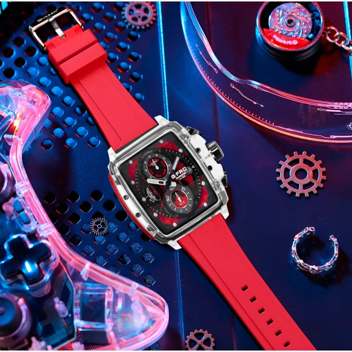 Reloj G-force H4113g Cronografo Funcional Goma + Estuche