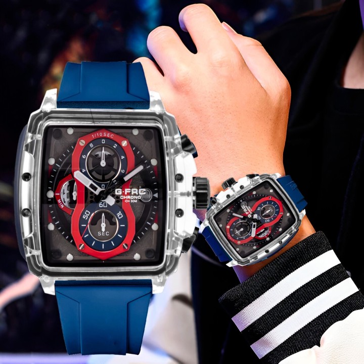 Reloj G-force H4113g Cronografo Funcional Goma + Estuche