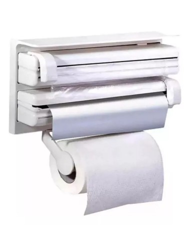 Dispensador De Papel Cocina 4 En 1 Toallas Aluminio Plastico
