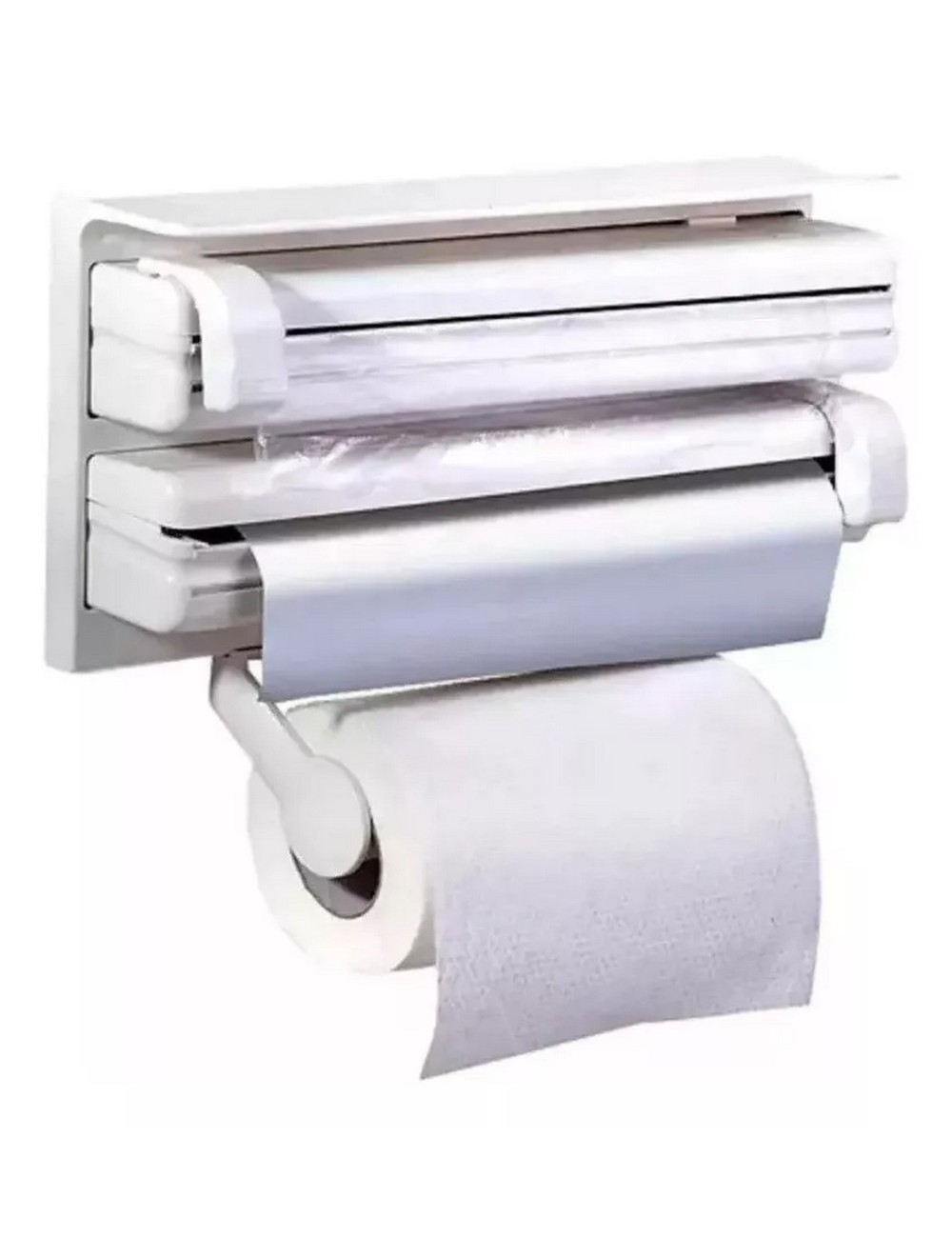Dispensador De Papel Cocina 4 En 1 Toallas Aluminio Plastico