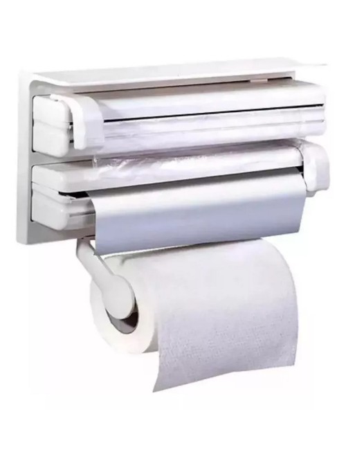 Dispensador De Papel Cocina 4 En 1 Toallas Aluminio Plastico