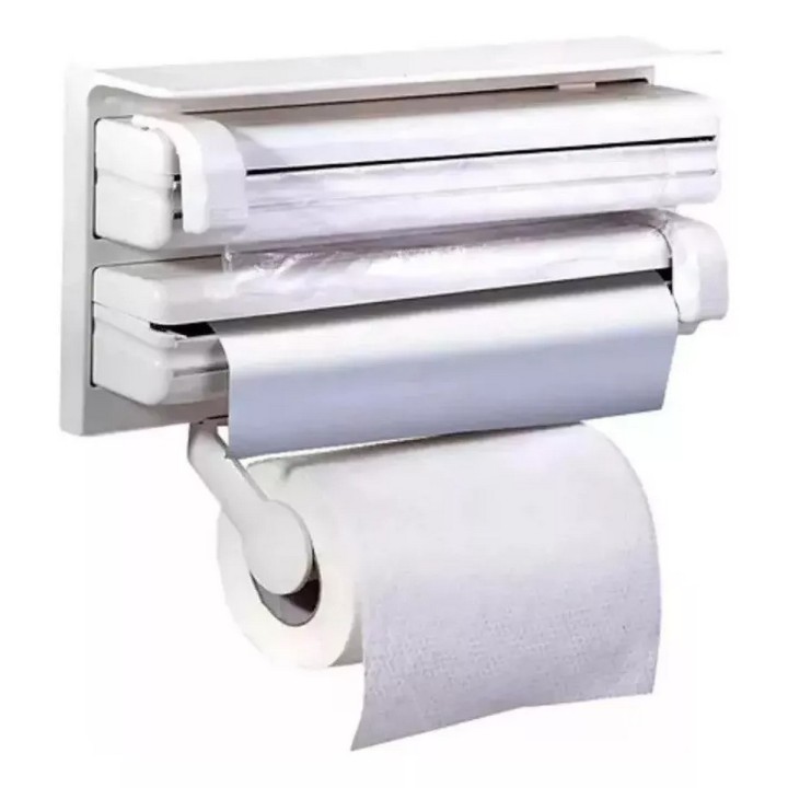 Dispensador De Papel Cocina 4 En 1 Toallas Aluminio Plastico