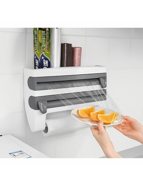 Dispensador De Papel Cocina 4 En 1 Toallas Aluminio Plastico