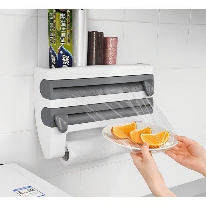 Dispensador De Papel Cocina 4 En 1 Toallas Aluminio Plastico
