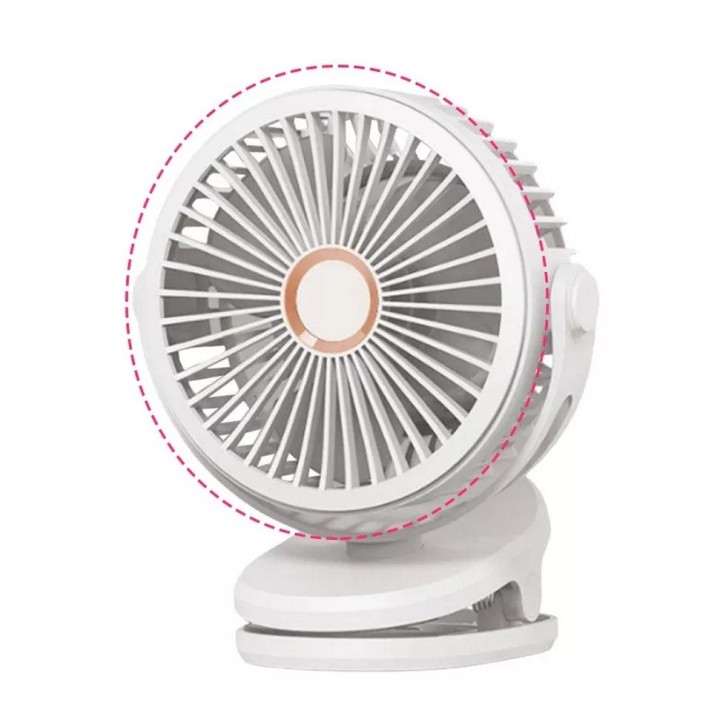 Ventilador Giro 360 Grados Portatil Recargable Con Base Clip
