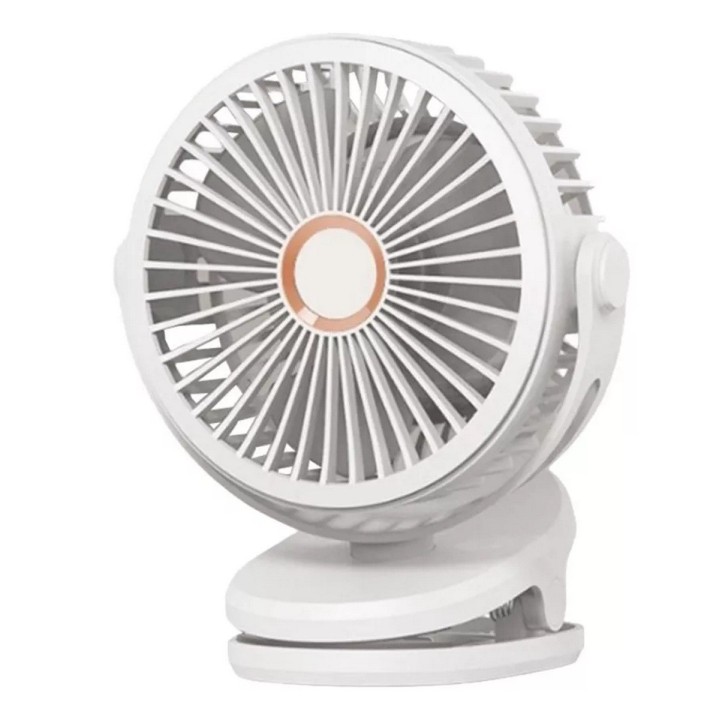 Ventilador Giro 360 Grados Portatil Recargable Con Base Clip