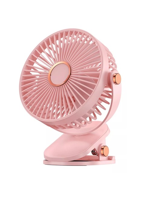 Ventilador Giro 360 Grados Portatil Recargable Con Base Clip