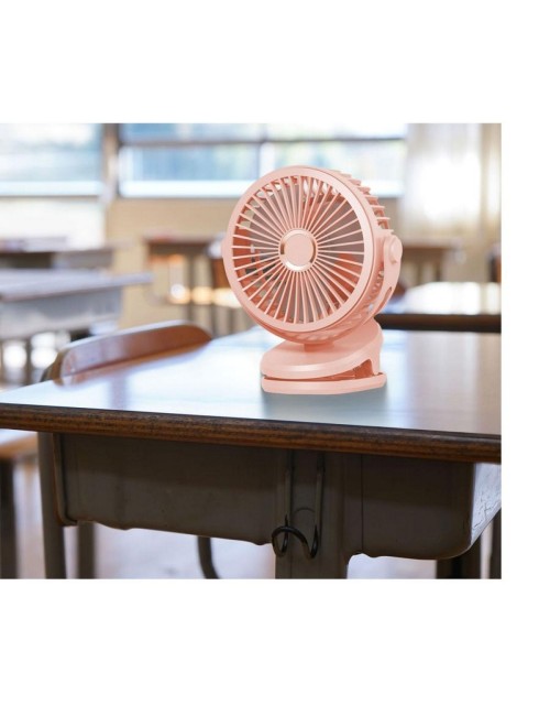 Ventilador Giro 360 Grados Portatil Recargable Con Base Clip