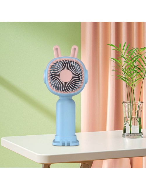 Ventilador Gato Orejas Portatil Recargable Con Base