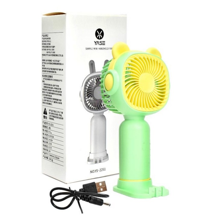 Ventilador Gato Orejas Portatil Recargable Con Base