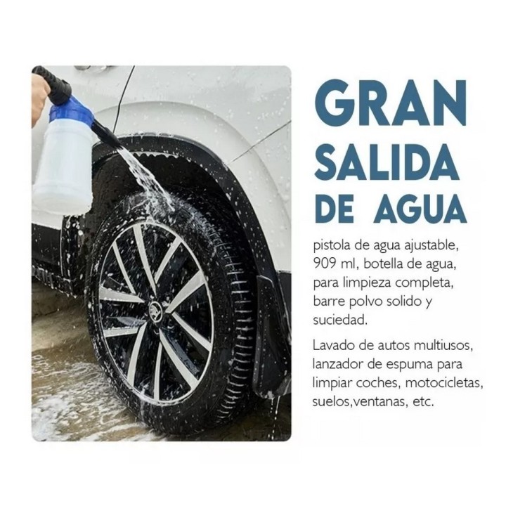 Pistola Lanza Espuma Pulverizador De Agua Para Autos, Motos