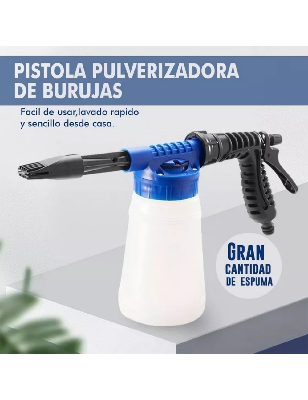 Pistola Lanza Espuma Pulverizador De Agua Para Autos, Motos