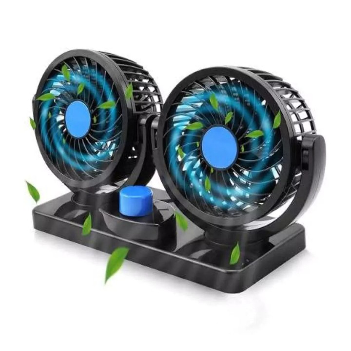 Ventilador De Carro Duo 12 Voltios Giro 360 Grados