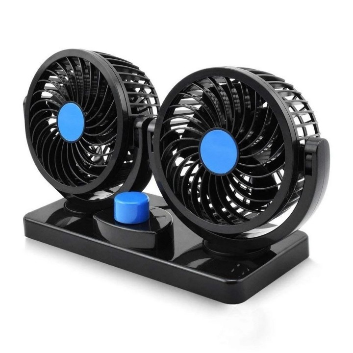 Ventilador De Carro Duo 12 Voltios Giro 360 Grados