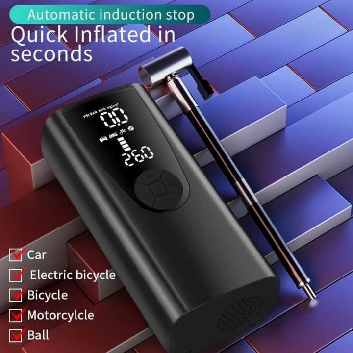 Inflador De Neumáticos Portátil Recargable 150psi Luz Led
